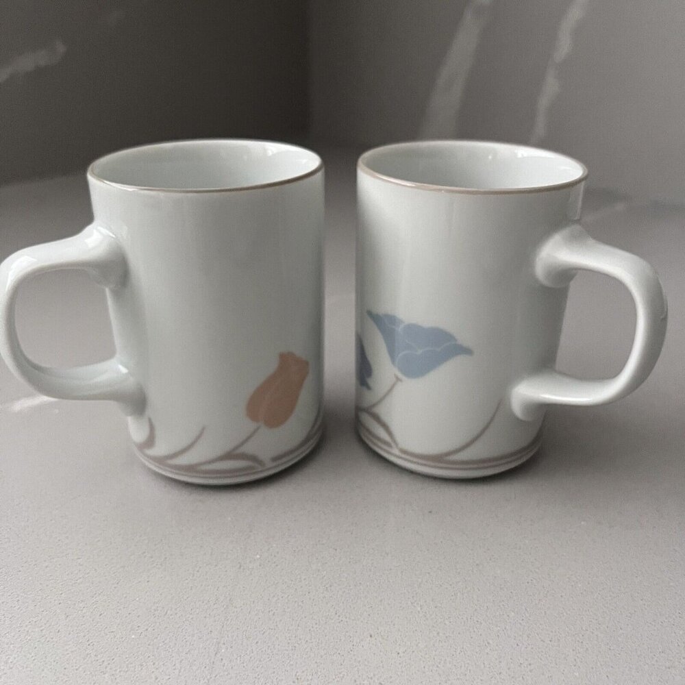 Dansk Set Of 2 Tivoli Belles Fleurs Mugs Floral Japan Contemporary